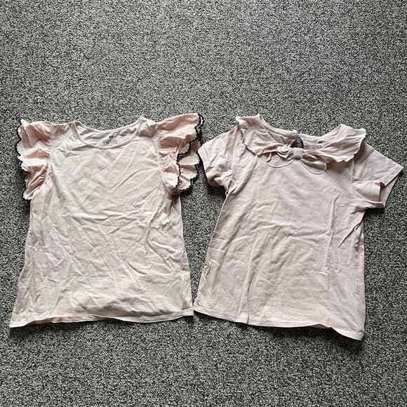 H&M Other - H&M Girls Soft Pink Ruffle Sailor Collar Top Shirt Lot Sz 8 10